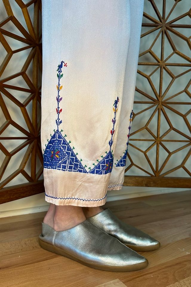 1920s Vintage Handmade Folk Embroidered Silk Satin 2-Piece Set Selected by Picky Jane #2