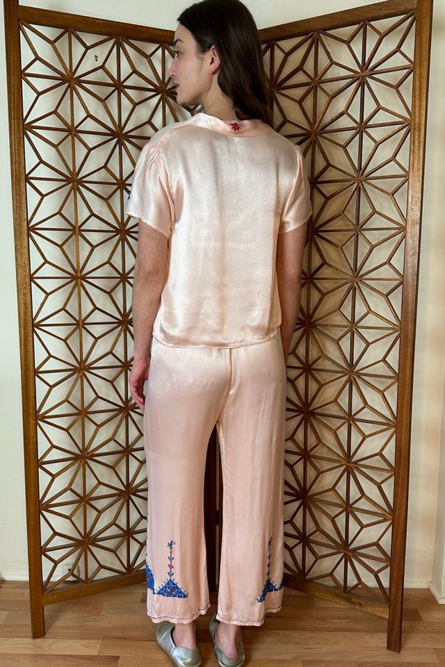 1920s Vintage Handmade Folk Embroidered Silk Satin 2-Piece Set Selected by Picky Jane #3