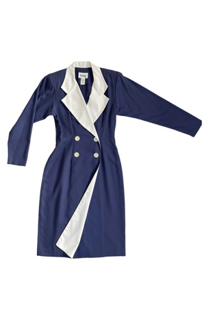 Vintage Blue And White Button-Front Dress Selected By Ankh By Racquel ...