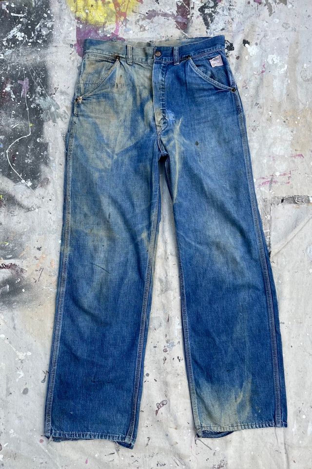 Vintage Faded Denim Flare Pants Selected by Wax Plant