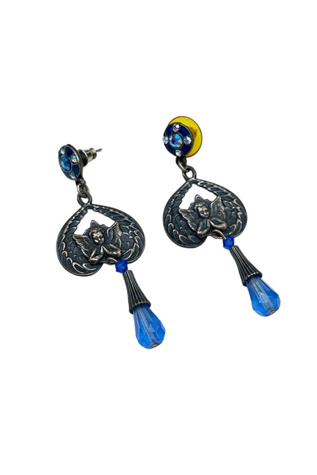 Vintage 1990s Blue Cherub Earrings Selected by BusyLady Baca & The Goods