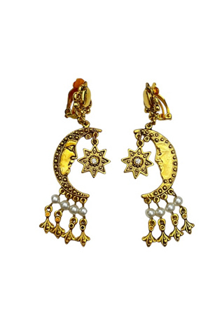 Vintage 1980s Golden Moons Earrings Selected by BusyLady Baca & The Goods
