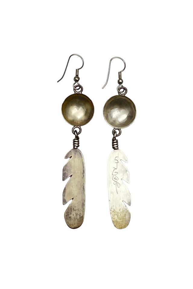 Vintage 1990 Silver Feather Earrings Selected by BusyLady Baca & The Goods #1