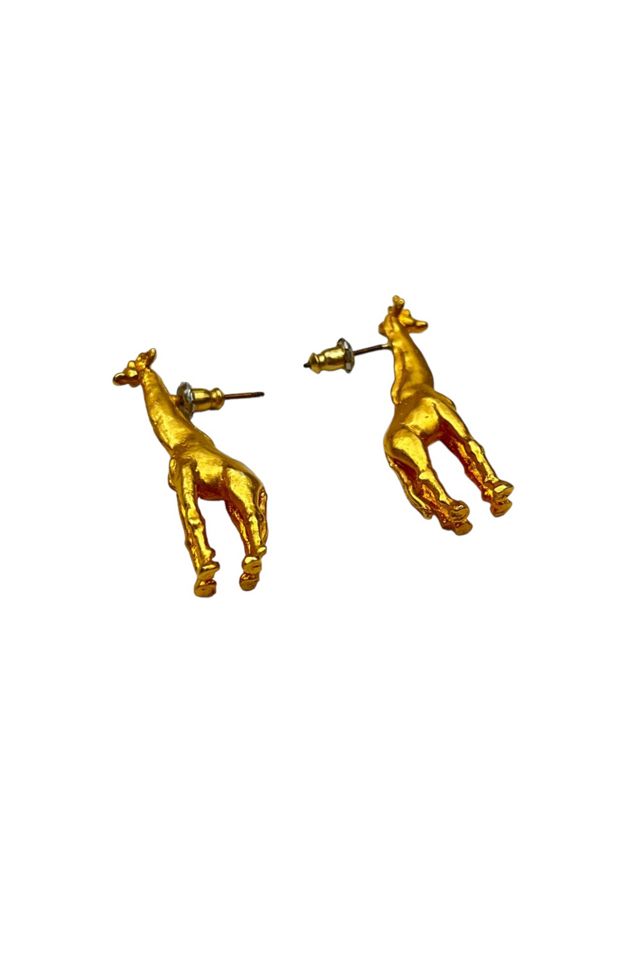 Vintage 1990s Golden Giraffe Earrings Selected by BusyLady Baca & The Goods #2