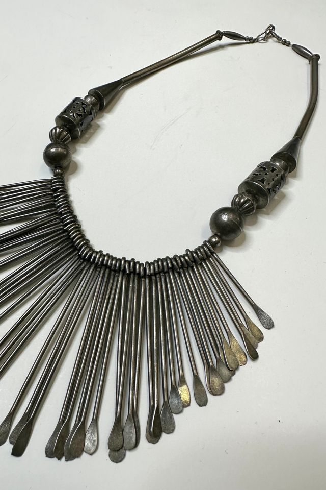 Vintage 1970s Silver Industrial Mesopotamic Necklace Selected by Cherry #2