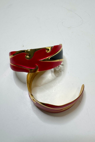 Vintage 1980s Red Fierce New Wave Earrings Selected by Cherry