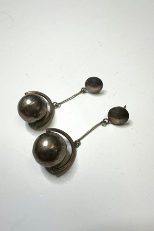 Vintage 1960s Sterling Silver Sphere Earrings Selected by Cherry