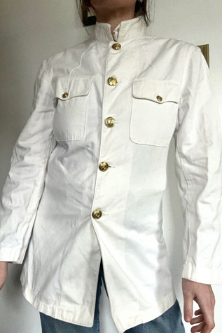Vintage 1970s does WW1 White Formal Navel Officers Coat Selected by Cherry