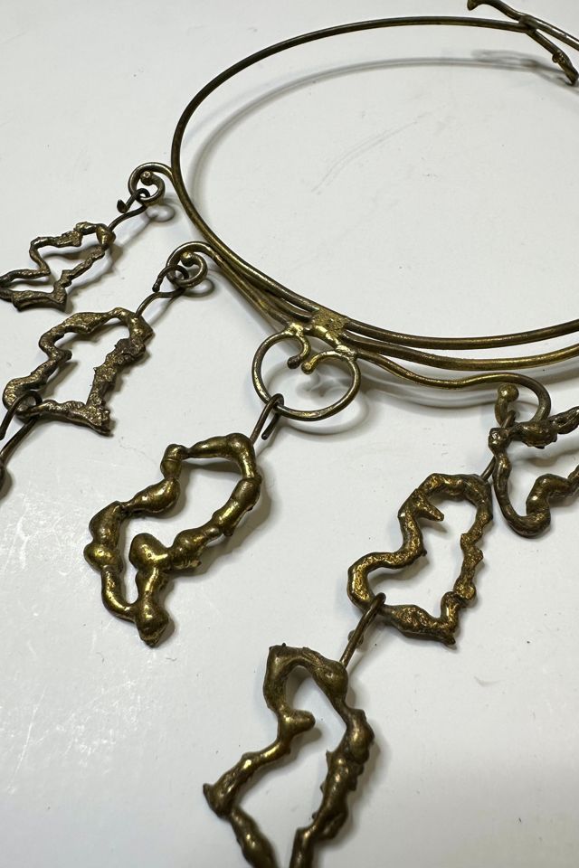 Vintage 1970s Brass Brutalist Abstract Choker Selected by Cherry #2