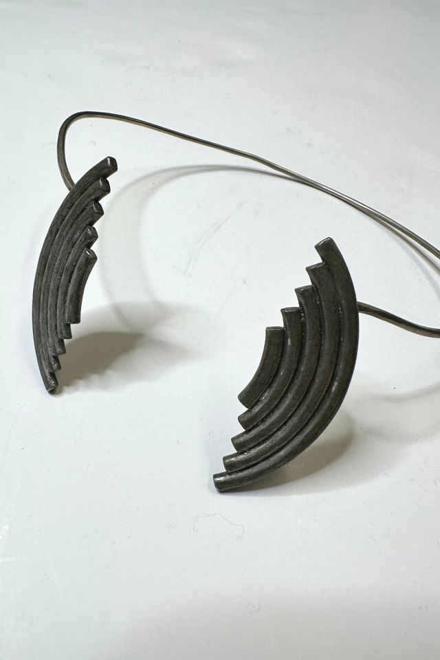Vintage 1970s Pewter Silver Surrealist Choker Selected by Cherry #2