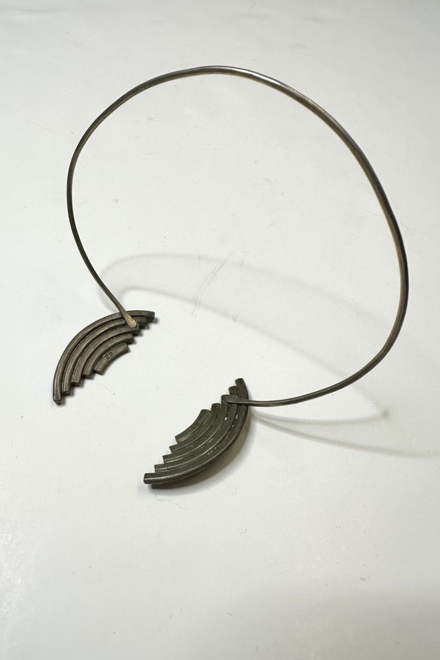 Vintage 1970s Pewter Silver Surrealist Choker Selected by Cherry #3