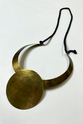 Vintage 1970s Sculptural Sun Brass Choker Selected by Cherry