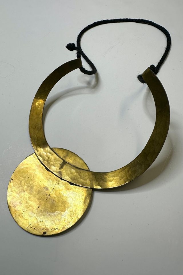 Vintage 1970s Sculptural Sun Brass Choker Selected by Cherry #3