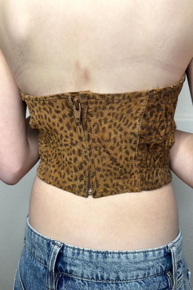 Vintage 1980s Suede Cheetah Bustier Selected by Cherry #1