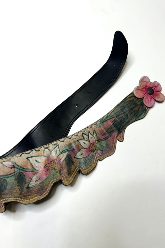 1980s Hand Painted Leather Belt Selected by Cherry #3