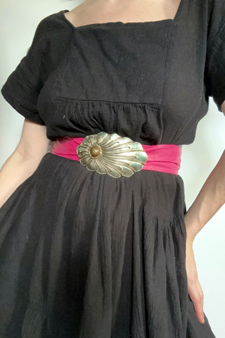 Vintage 1980s Pink Leather New Wave Belt Selected by Cherry