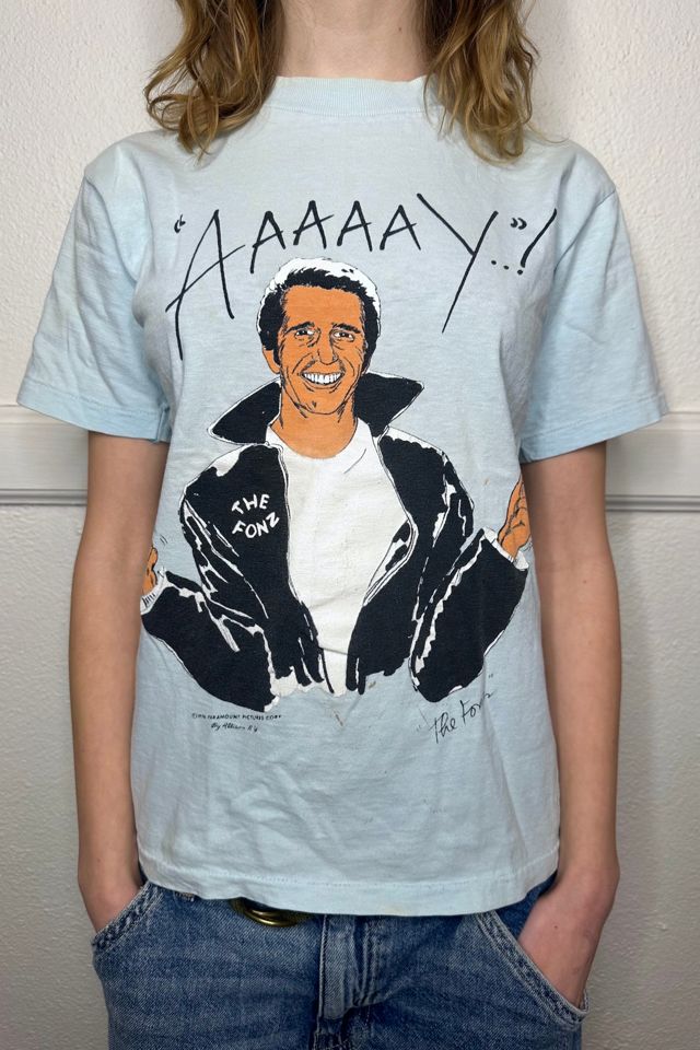 1976 happy days fonzie Tシャツ AAAAAY 青 1976 happy days fonzie Tシャツ AAAAAY 青