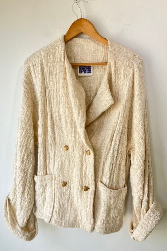 Electric Feathers Hand Woven Nubby Cotton Envelope Coat Selected by The Curatorial Dept. #1