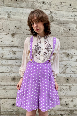 1960’s Purple Polkadot Romper Selected by Nomad Vintage