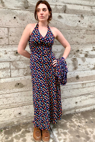 Vintage Floral Print Halter Dress & Matching Top Set Selected by Nomad Vintage