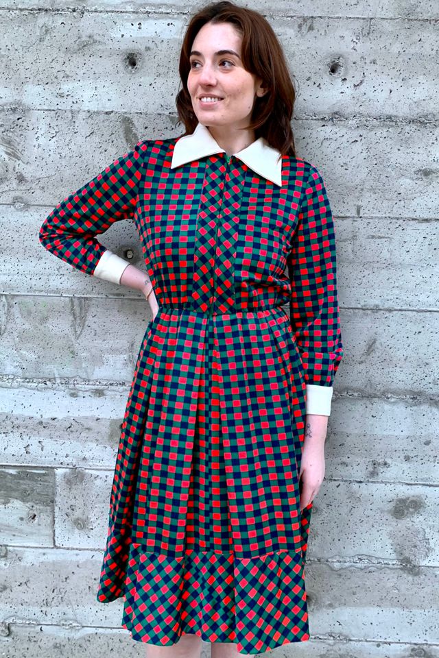 Checkered Shirt Dress