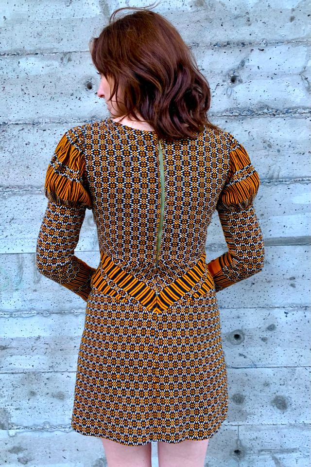 Vintage Woven Puff Sleeve Mini Dress Selected by Nomad Vintage #3
