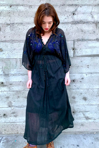 Robe Boho Free People Nomad Child - Taille S - Imprimé Et Brodé - Occasion En Très Bon état