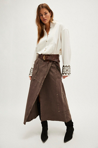 We The Free Daria Maxi Skirt at Free People in Chocolate, Size: US 12