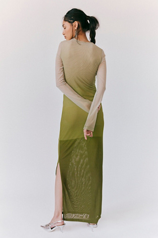 Saemdi Olive Mesh Maxi Dress