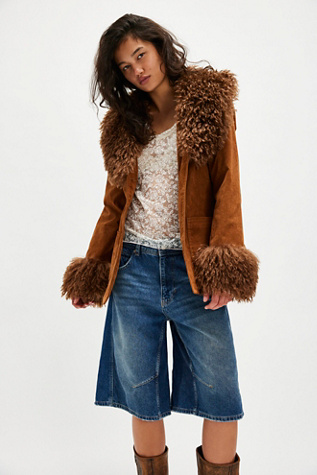 Anna Sui Faux Curly Fur Jacket