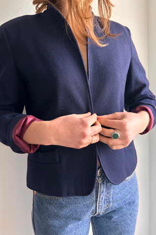 Vintage Ira Joyce Blue Buttonless Bolero Selected by KA.TL.AK