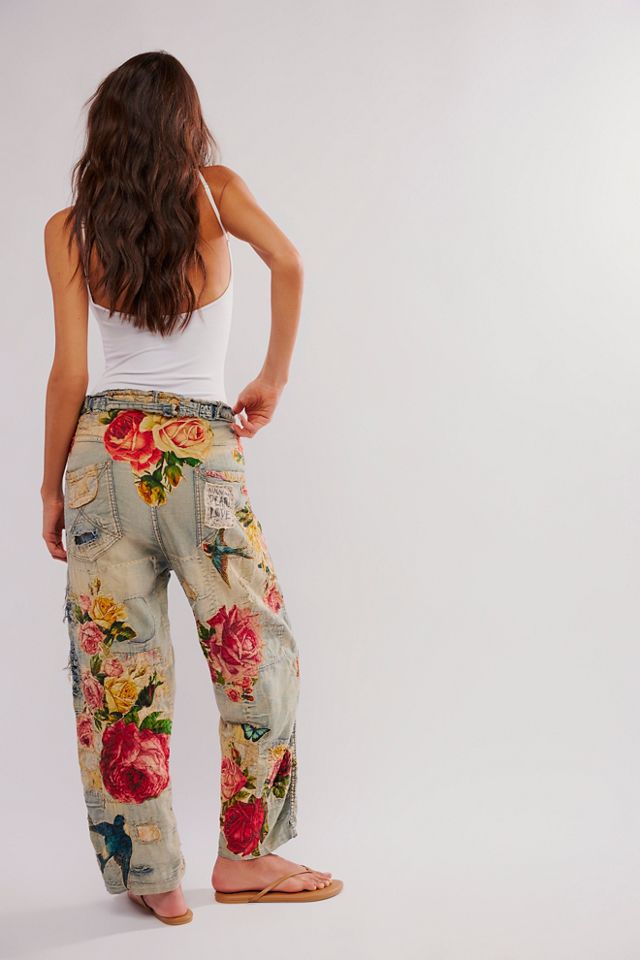 Magnolia Pearl Indigo Roses Pants #1