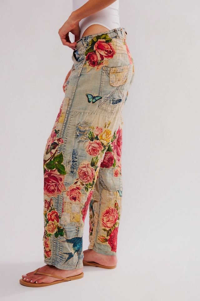 Magnolia Pearl Indigo Roses Pants #2