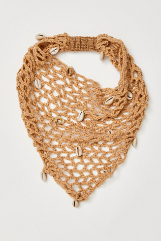 Anastasia Crochet Beaded Hair Scarf at Free People in Natural Ivory