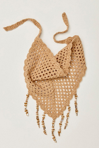 Siesta Hair Scarf at Free People in Tan Ivory