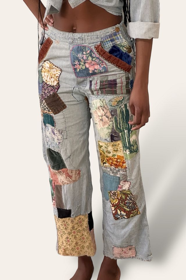 Vintage 1960's Original Hippie Patched Jeans Selected By Afterlife Boutique #3