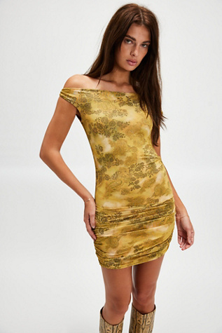 Bec + Bridge Rianna Mini Dress at Free People in Yellow, Size: US 4