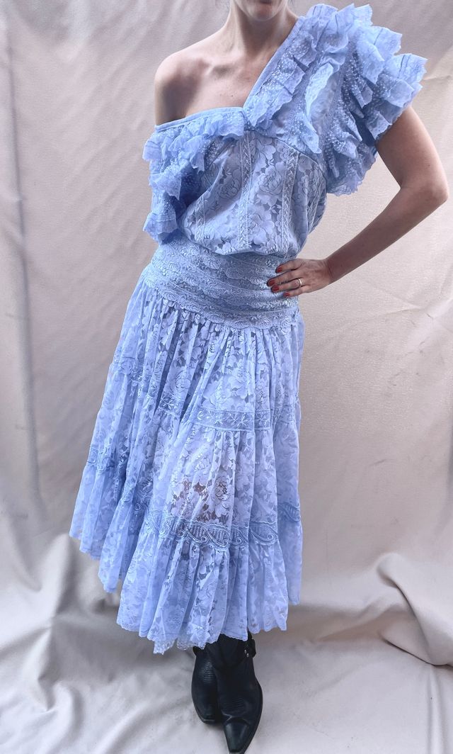 Ruffle Lace 2-Piece Skirt Blouse Set Selected by Cannonball and Tilly #2