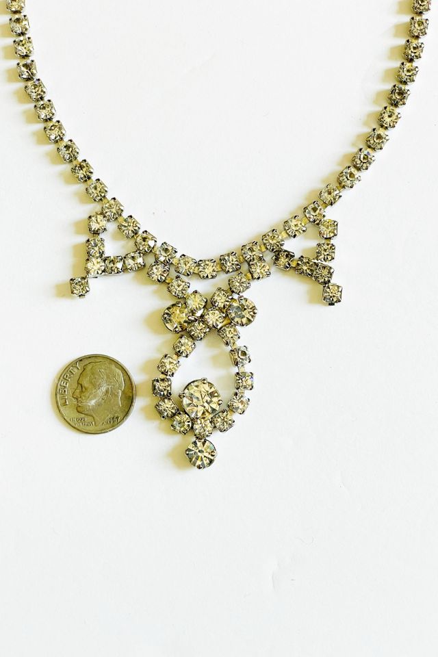 Vintage 1970's RhinestonewithDrops Necklace Selected by FernMercantile #2