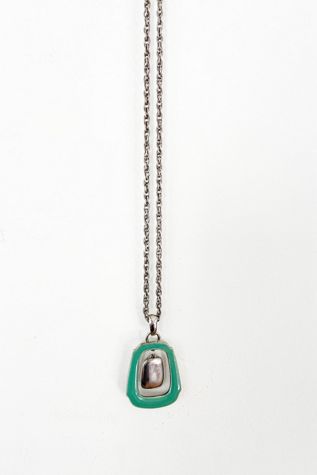 Vintage Deco Green Enamel Necklace Selected by FernMercantile
