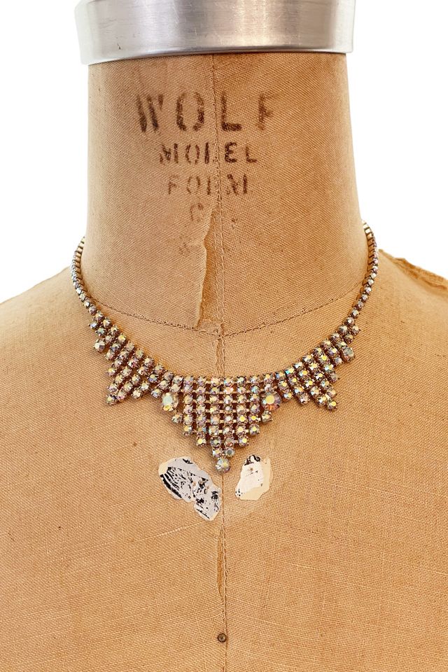 Vintage Rhinestone Goldtone Choker Necklace Selected by FernMercantile #1