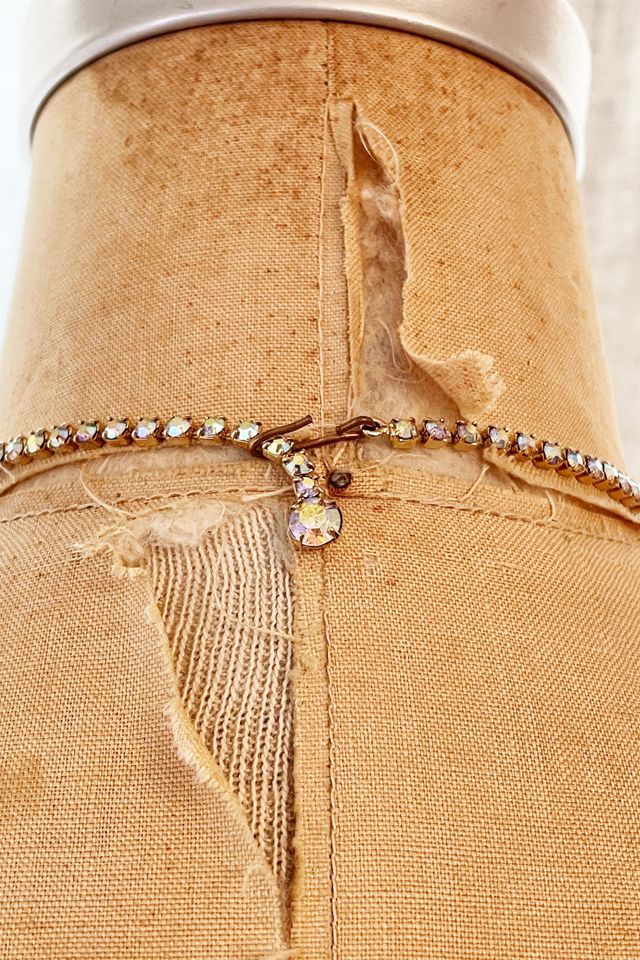 Vintage Rhinestone Goldtone Choker Necklace Selected by FernMercantile #2