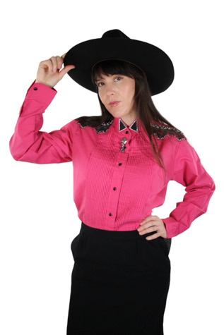 1980s Deadstock Wrangler Western Tuxedo Fringe Blouse Selected By Moons + Junes Vintage