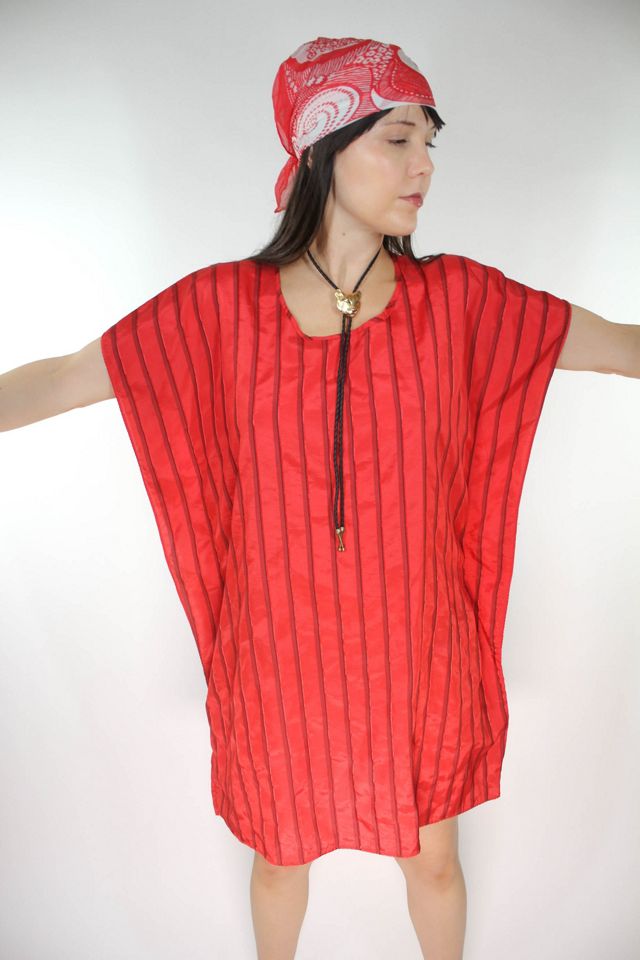 Vintage Red Striped Tunic Midi  Dress Selected By Moons + Junes Vintage #2