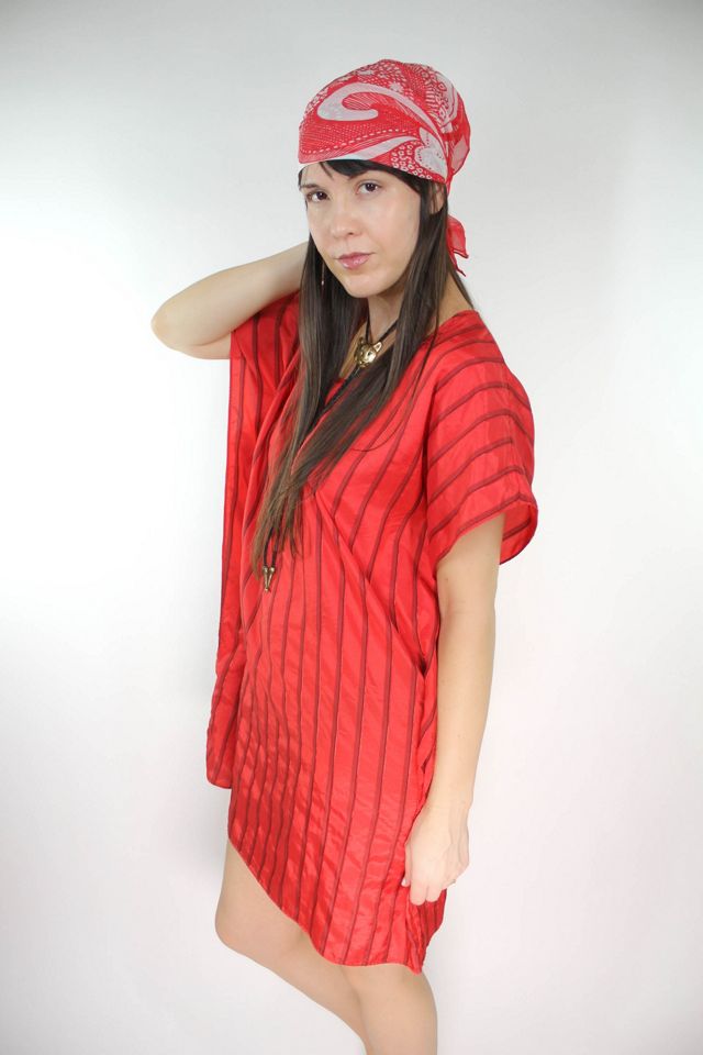 Vintage Red Striped Tunic Midi  Dress Selected By Moons + Junes Vintage #3