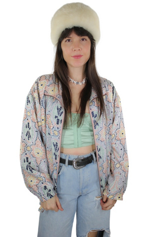 1980s Kaleidoscope Lightweight Silk Jacket Selected By Moons + Junes Vintage