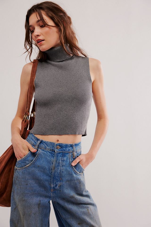 Sleeveless Rib Turtleneck #1