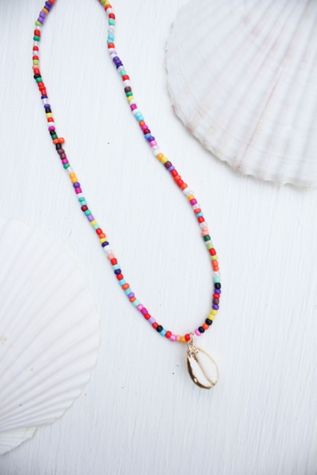 Vintage Hawaiian Rainbow Cowrie Shell Necklace Selected By Moons + Junes Vintage