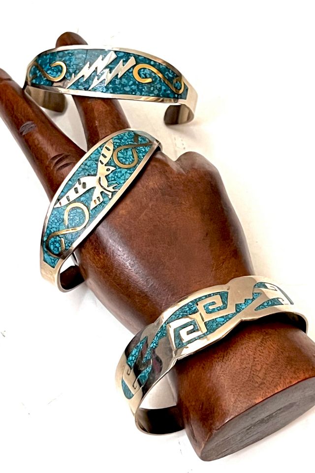 Vintage Alpaca Silver and Ground Turq  Cuff Selected by Anna Corinna #1