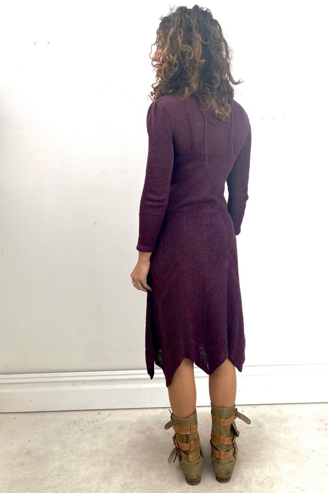 Vintage Hand Knit Plum Dress Selected by Anna Corinna #1